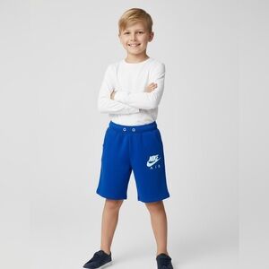 Nike Air casual activewear pullon shorts Unisex 9-10 royal blue logo cotton